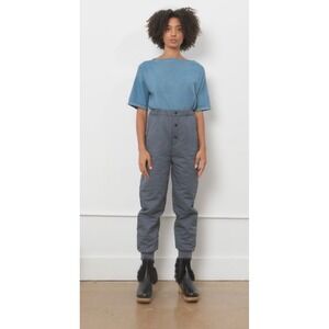 RITA ROW Palo Cotton Pants Large Dark Blue NEW Quilted Casual Lounge Sustainable
